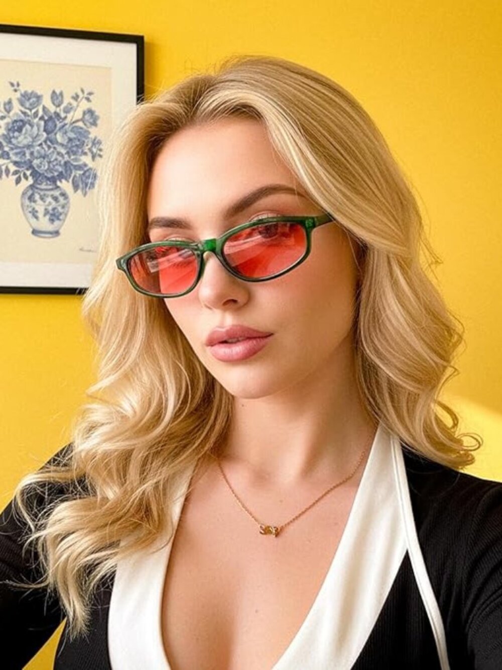 Narrow Green Sunglasses